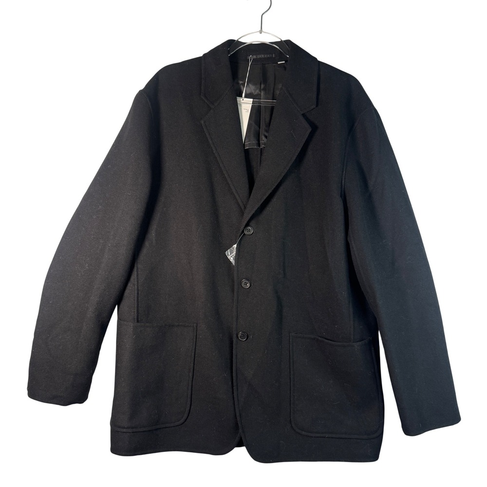Uniqlo U Lemaire Wool Blended Tailored Jacket Black Large Mens Blazer Coat NEW